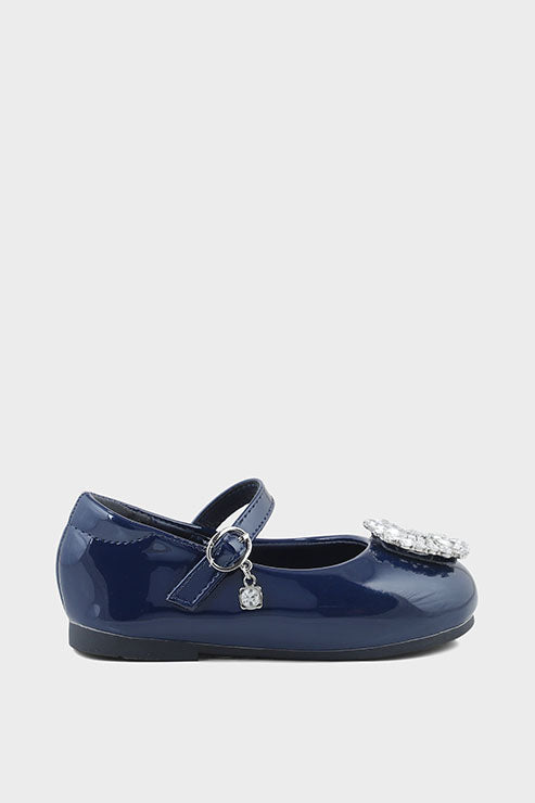 Girls Formal Pumps Q10019-Navy